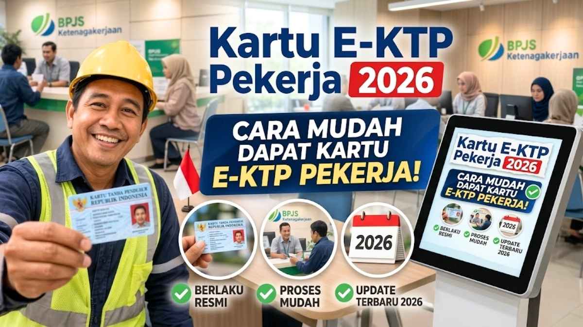 Kartu E KTP Pekerja 2026 solusi pensiun aman dengan tunjangan Rp3 juta setiap bulan