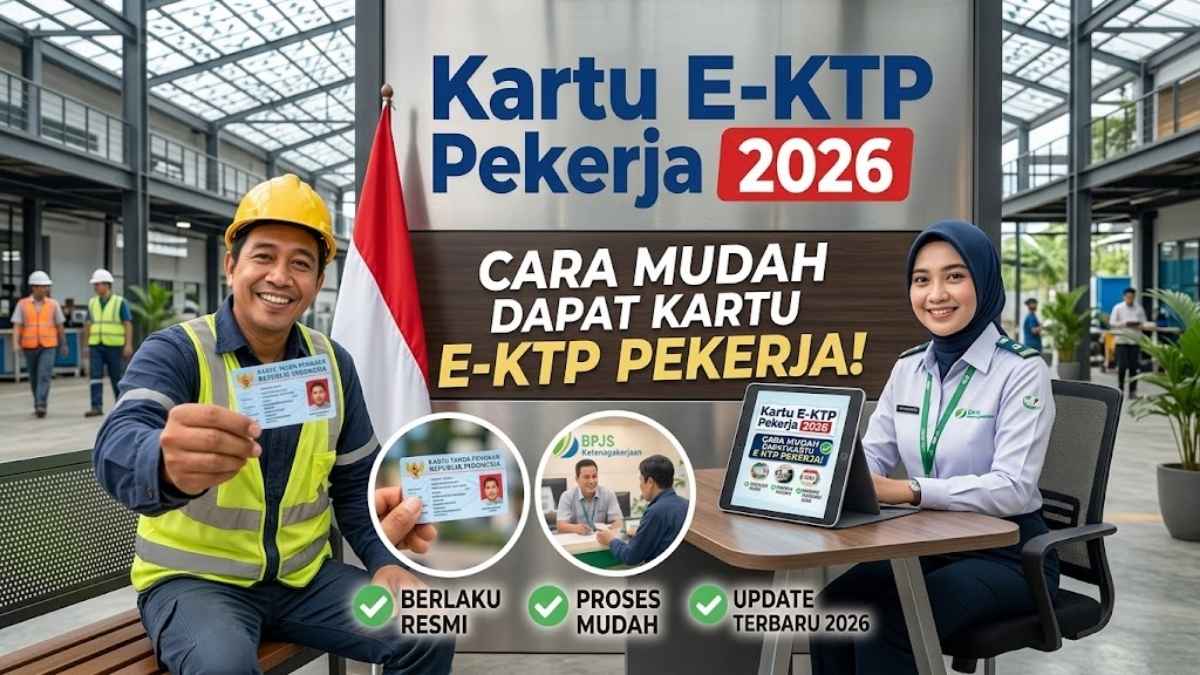 Kartu E-KTP Pekerja 2026 Resmi diluncurkan tunjangan pensiun Rp3 juta